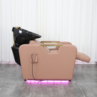 Fauteuil de lavage électrique haut de gamme pour salon de beauté, chaise de massage moderne pour le dos et le cuir chevelu avec ventilation et chauffage