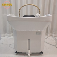 Siman portable shampooing évier avec chauffage et réservoir de stockage d'eau de 60L pas de tête de plomberie spa salon moderne blanc lavage des cheveux bol