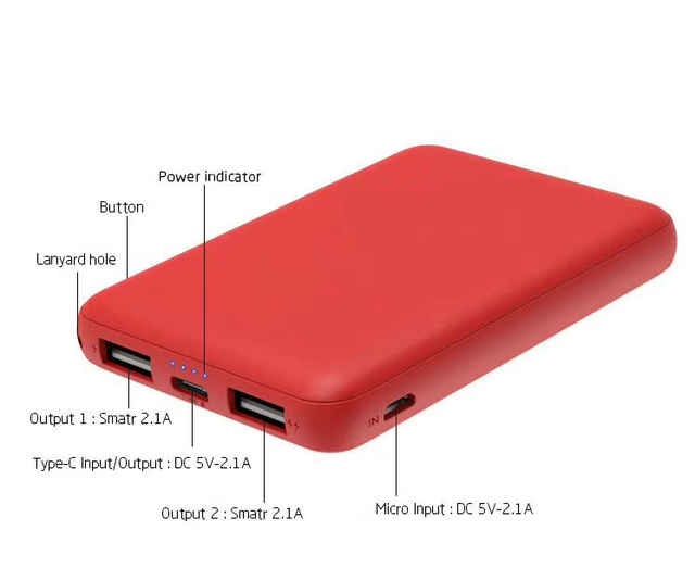Slim Card Shape Power Bank with Full Color logo RABS Mini 5000mAh Power Bank with Certificate Wholesales Good Small Power Bank