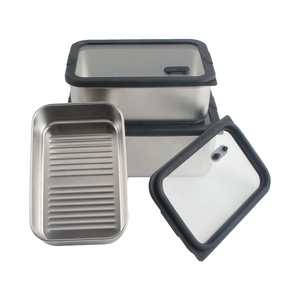 Container With Seal Lid Stackable Leak Proof Airtight Single <b>Compartment</b> Stainless Steel Rectangle Food Storage - Product Image 4