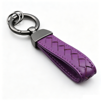 Porte-clés de voiture en cuir tressé avec anneau à ressort couleur canon de fusil, anti-perte, multicolore, cadeau pour femmes, accessoires automobiles