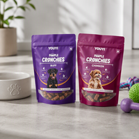 Sachet d'emballage alimentaire personnalisé imprimé avec fenêtre, thermoscellable, pour aliments pour animaux de compagnie, croquettes pour chiens et chats, et snacks
