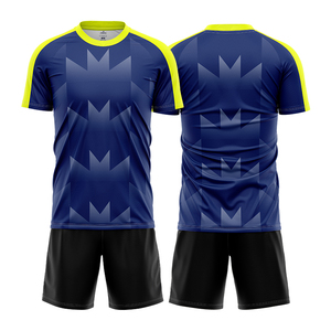 Set da Calcio Personalizzato con Stampa a Trasferimento Termico, Asciugatura Rapida, Traspirante, Antibatterico, Taglie Grandi, Manica Corta, Collo Alto, Colori a Blocchi - Product Image 4