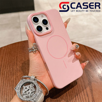 Funda Delgada con Círculos Simples para iPhone 14-17, Textura Refinada Sedosa, Mate, Magnética, de Silicona Sólida