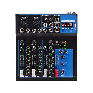 Console de mixage audio professionnelle 4 canaux en métal avec interface Bluetooth USB et alimentation fantôme 48V pour la scène, le streaming en direct et le karaoké - Product Image 1