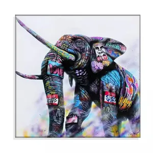 Funtuart gajah Modern lukisan kanvas seni grafiti untuk poster dinding rumah dan cetakan masih hidup lukisan modern