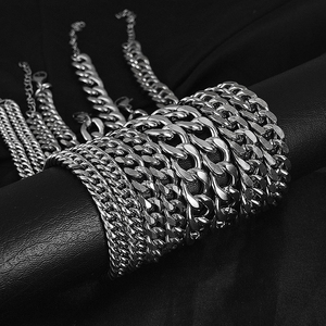 <span class=keywords><strong>Cadenas</strong></span> gruesas minimalistas de acero inoxidable para <span class=keywords><strong>hombre</strong></span> y mujer, collar de eslabones de estilo Hip Hop cubano, K012 - Product Image 4