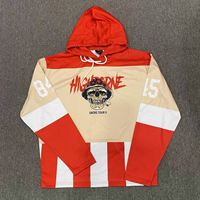 Sweat-shirts de hockey sur glace personnalisés par sublimation, haute qualité, séchage rapide, respirants, logo d'équipe personnalisé, vêtements d'équipe de hockey sur glace