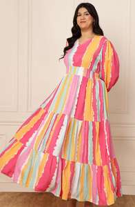 ชุดเดรสยาวสไตล์ชาติพันธุ์ ผ้าเรยอน พิมพ์ลายดอกไม้ สำหรับผู้หญิง สวมใส่สบายๆ หรือไปงานปาร์ตี้ - Product Image 4