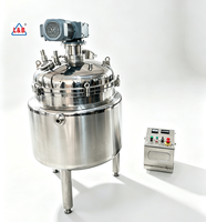Cuve de cuisson et de mélange de sauces alimentaires à chauffage vapeur 500L avec agitateur à spatule, en acier SUS316L, capacité de broyage, moteur AC, boîte de vitesses, verticale