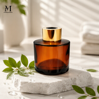 En stock – Bouteille en verre ambré de 50 ml, 100 ml, 120 ml, 150 ml avec bouchon doré – Emballage pour diffuseur à bâtonnets – Idéal chambre, mariage et cadeau de fêtes