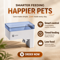 AIPAI NUEVO Alimentador Automático de Peces A+ con Abrazadera Ajustable, Temporizador Programable, Control por APP Inteligente, Protección Contra la Humedad y Contra Atascos