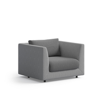 Canapé de bureau minimaliste rembourré, pieds en acier inoxydable pour zone de discussion de loisirs d'entreprise et aménagement hôtelier