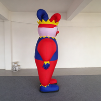 Marionnette de clown classique rouge et bleue, équipement de parade de cirque, clown gonflable portable pour la décoration de spectacles de rue et de festivals