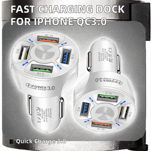 Meilleure vente chargeur de station d'accueil portable de voiture QC3.0 4 ports USB à charge rapide pour iPhone <span class=keywords><strong>2022</strong></span> nouvel adaptateur bon marché pour ordinateur portable - Product Image 2