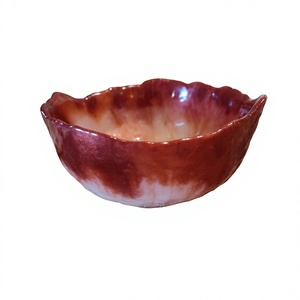 Bol en résine fait main décoratif à bord ondulé, idéal pour servir des collations, des salades, des fruits, des bonbons, des bibelots, décoration d'intérieur, centre de table. - Product Image 2