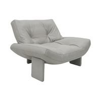 Fauteuil lounge en cuir moderne, fauteuil d'appoint bas sans accoudoirs, mobilier de loisirs minimaliste pour hall d'hôtel, salon, club