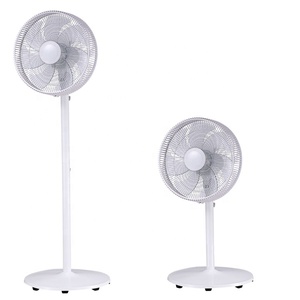 7 hojas ronda 14 pulgadas 2 in1 de rueda de plástico diseño de altura ajustable negro blanco España precio ventilador de pie - Product Image 5
