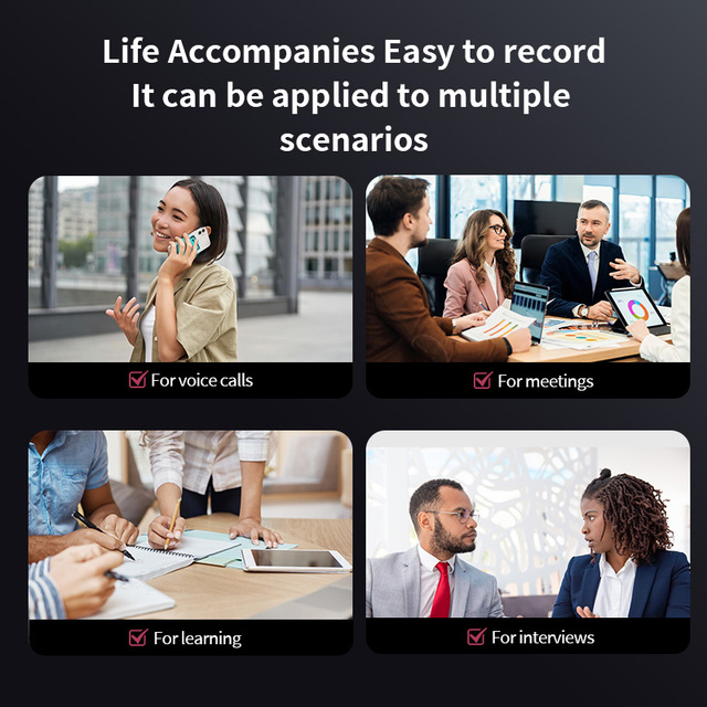 M1 Mini AI Voice Recorder 134 Languages Translator Smart Real-time Transcription & Summary Digital Recorder for Interview