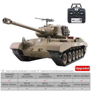 1/16 U.S. <span class=keywords><strong>M26</strong></span> <span class=keywords><strong>Pershing</strong></span> Heng Long 3838-1 RC réservoir modèle jouet 2.4G infrarouge bataille BB Airsoft fumée lumières son acier métal chenille - Product Image 5