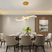 Luminaire suspendu LED linéaire blanc moderne en gros pour îlot de cuisine, style minimaliste américain, design torsadé infini, pour table à manger