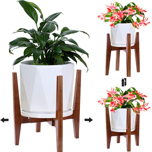 Supporto per Piante Regolabile in Bambù Ecologico Fatto a Mano, Stile Mid-Century Moderno, Porta Vasi per Interni/Esterni per Giardino 8-12 Pollici - Product Image 4