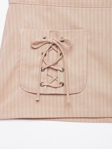 Minifalda a Rayas Personalizada 2026 con Detalle de Bolsillo con Nudo, Estilo Vintage para Oficina, Elegante Falda de Verano para Mujer, Diseño de Diseñador, OEM/ODM - Product Image 3