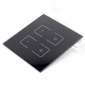Panneau tactile en verre à 4 boutons Panneau en verre trempé noir sérigraphié 86*86mm Panneau en verre pour interrupteurs de lumière - Product Image 5