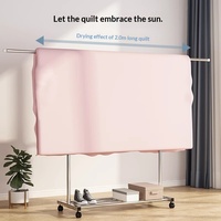 Petit séchoir à linge métallique sur pied, pliable, rétractable, à barre droite, simple ou double, style moderne et épuré