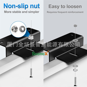 Support de montage solaire en aluminium noir anodisé, support en Z pour l'installation de panneaux solaires sur camping-car et bateau - Product Image 2