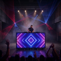 Cabine DJ pliable avec écran LED, portable, pour intérieur et extérieur, pour discothèques, soirées, mariages