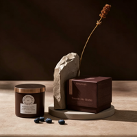 Boîte à bougies personnalisée haut-bas en carton rigide avec insert en papier personnalisable, dorure à chaud, pelliculage mat, recyclable, boîte en papier de marque