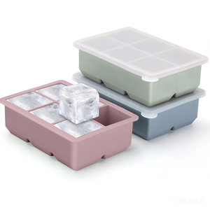 <span class=keywords><strong>Bac</strong></span> à glaçons en silicone de qualité alimentaire, grand moule empilable avec couvercle, réutilisable, flexible, facile à démouler, anti-fuite, outil de cuisine pour congélateur - Product Image 1