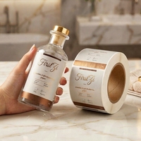 Étiquettes de bouteille de vin en papier texturé écologique, personnalisées avec estampage à chaud en feuille d'or, autocollants pour flacons de parfum