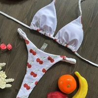 Nieuw ontwerp sexy dames fruitprint spandex/nylon bikini 2-delige badpak set niet-toxische strandkleding bikiniset
