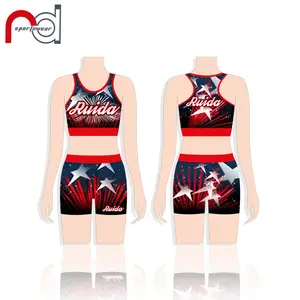 Sublimatie Afdrukken Cool Girl Cheer Praktijk Slijtage Ontwerp Uw Eigen Cheerleading Uniform