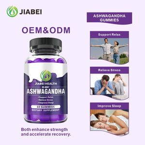 Suplemento de gomitas vitamínicas personalizado Ashwagandha Gummy Herb Suplemento para aliviar el estrés y mejorar la calidad del sueño Oem Gummies - Product Image 1