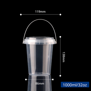 Bán Buôn Dùng Một Lần 16Oz 24Oz 32Oz Uống Xô Nước Chanh Boba Trái Cây Nước Trái Cây Container Rõ Ràng Nhựa Xô Cup Với Nắp - Product Image 6
