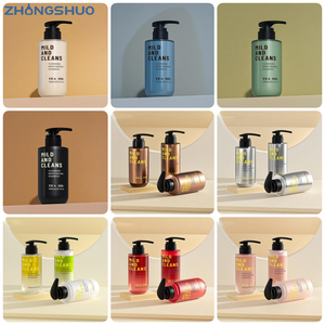 Flacon de lotion corporelle de luxe 200 ml 300 ml 500 ml, flacon en <span class=keywords><strong>plastique</strong></span> PET pour shampoing et après-shampoing, ensemble d'emballages cosmétiques pour gel douche - Product Image 2