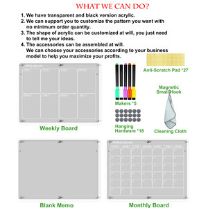 Calendario Acrílico Magnético Reutilizable Personalizado, Pizarra de Borrado en Seco con Tablero de Notas para Refrigerador - Product Image 2