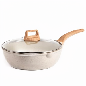 <span class=keywords><strong>CAROTE</strong></span> Sartén Profunda Antiadherente de Aluminio de 12 Pulgadas con Tapa de Vidrio, 5.5 Qt, para Cocina a Gas, con Boquilla Vertedora, Apta para Cocina Jumbo y Salteado, Libre de PFOA - Product Image 1