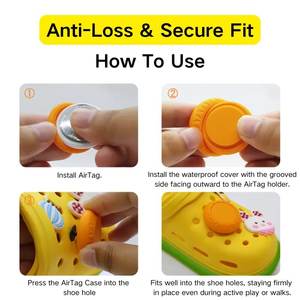 Funda de silicona antipérdida para rastreador de etiquetas de aire para <span class=keywords><strong>zuecos</strong></span> <span class=keywords><strong>Crocs</strong></span>, soporte fácil de colocar para zapatos de niños para Apple AirTags funda - Product Image 4