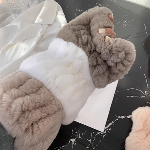 <span class=keywords><strong>Snood</strong></span> en <span class=keywords><strong>fourrure</strong></span> de lapin Rex tricoté, <span class=keywords><strong>fourrure</strong></span> animale de qualité supérieure, peluche douce et polyvalente pour un style élégant, provenant d'une source éthique - Product Image 6