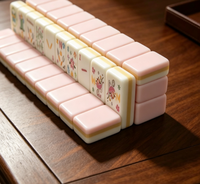 Generals Hemp Rose-Pink Three-Layer Sandwich Acrylic American-Style Mahjong Butterfly Dance Print All-Match Joker