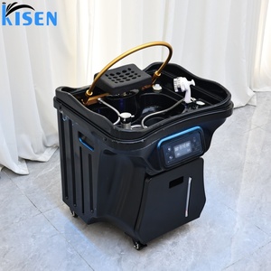 อ่างสระผมเคลื่อนที่ KISEN สำหรับทำสปาบำบัดหนังศีรษะ ไม่ต้องใช้ระบบประปา พร้อมไฟ LED และถังเก็บน้ำขนาด 60 ลิตร และ 30 ลิตร สำหรับร้านเสริมสวย - Product Image 2