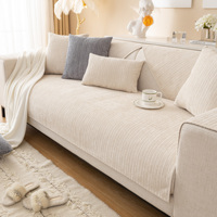 Housse de canapé en chenille rayée moderne, 7 couleurs, résistante aux griffures des chats, antidérapante en revers, adaptée aux animaux domestiques et lavable en machine