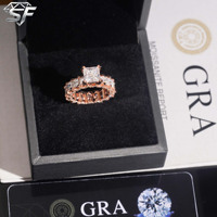 Bague de fiançailles pour homme en argent 925 avec design de crocs de vampire, entièrement sertie de moissanite, plaquée rhodium, sans nickel, pour femme