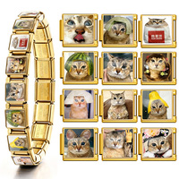 Pulsera de Charms Italianos Personalizada con Foto, de Acero Inoxidable, Modular, de 9mm, para Amantes de Mascotas, Regalos de Joyería Familiar