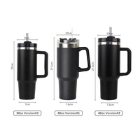 Promotion 40oz tasse à café avec poignée Logo personnalisé en acier inoxydable enduit de poudre Camping gobelet avec poignée