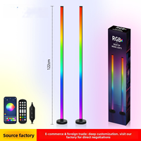 Lámpara de Pie Inteligente RGB LED para Esquina con Sincronización Musical, Control por Aplicación, 16 Millones de Colores, para Sala de Estar, Dormitorio, Decoración de Juegos